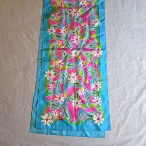 Lilly Pulitzer Silk Rectangle Scarf - Pink Ribbon Paisley Print